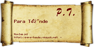 Para Tünde névjegykártya